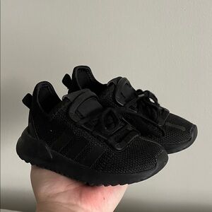 adidas Baby All Black Lace-Up Sneakers